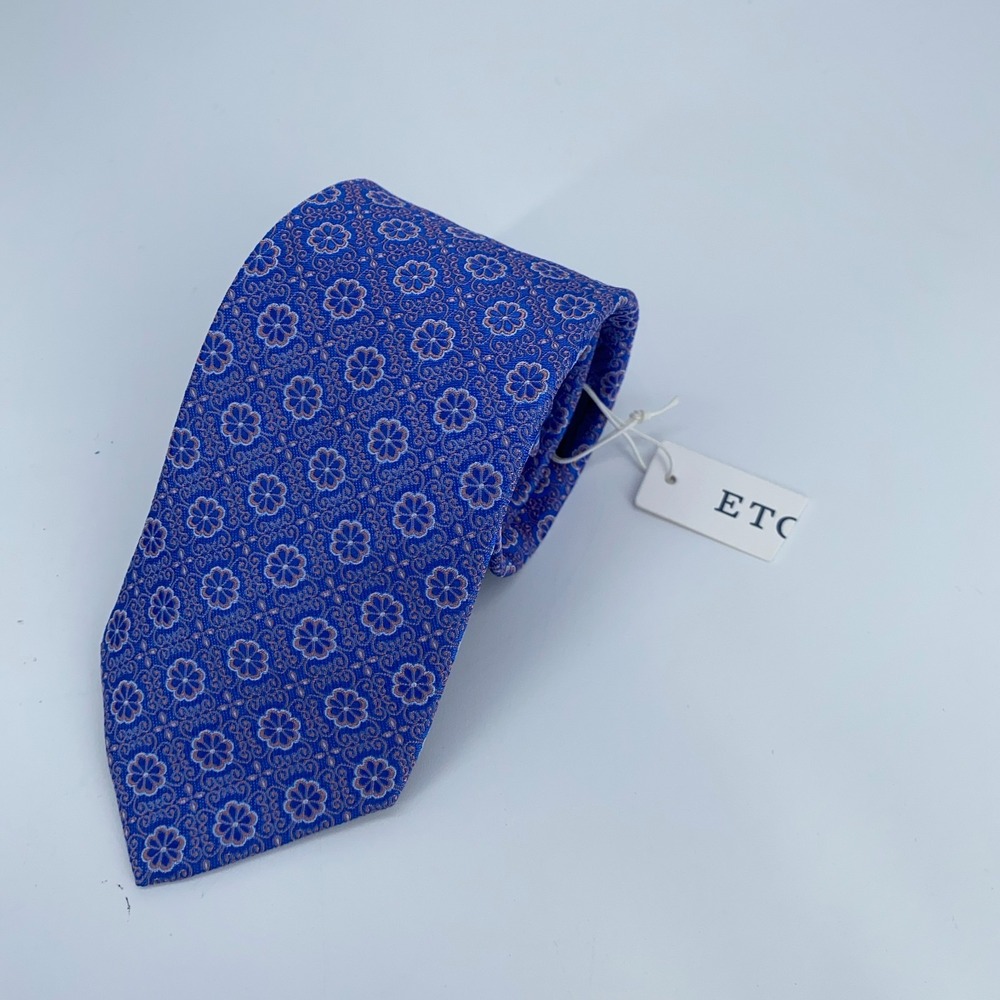 Eton Tie Men One Size Multi Floral Silk Classic Fit Luxury Necktie England Made